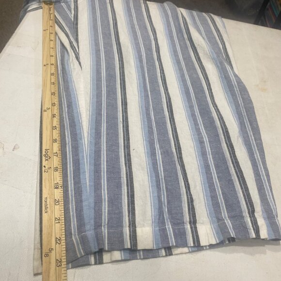 Lane Bryant Linen Blend Crop Jumpsuit Womens Size 22 Blue Striped Wide Leg - Picture 12 of 15